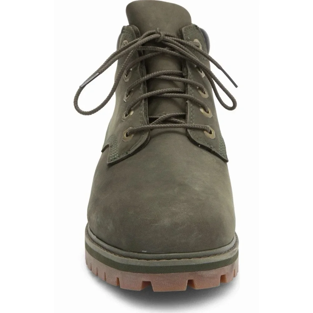 Mens 9.5 -Timberland Rockaway Mid LC Waterproof CH Dark Green Nubuck TB0A6F85E06